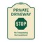 Signmission Designer Series-Private Driveway Stop Tan & Green Heavy-Gauge Aluminum, 24" H, TG-1824-9920 A-DES-TG-1824-9920 - alternate 1